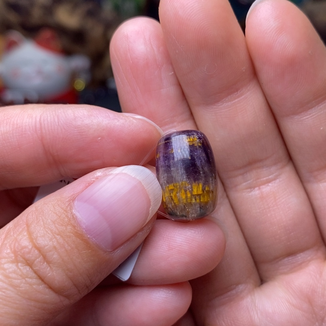 水晶A027极光紫钛桶珠未镶嵌