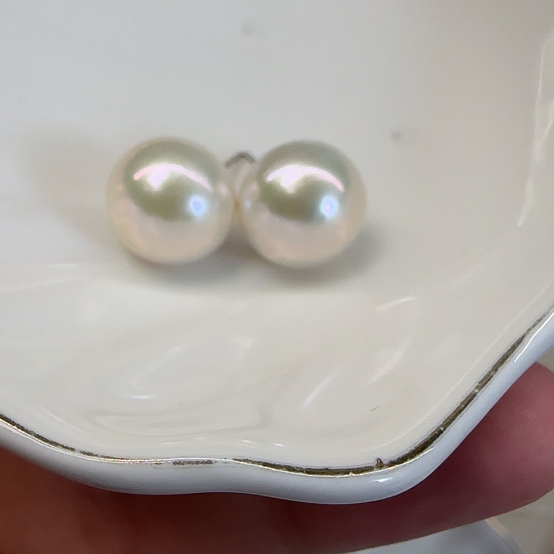 淡水珍珠耳饰银S925镶嵌玺*，
