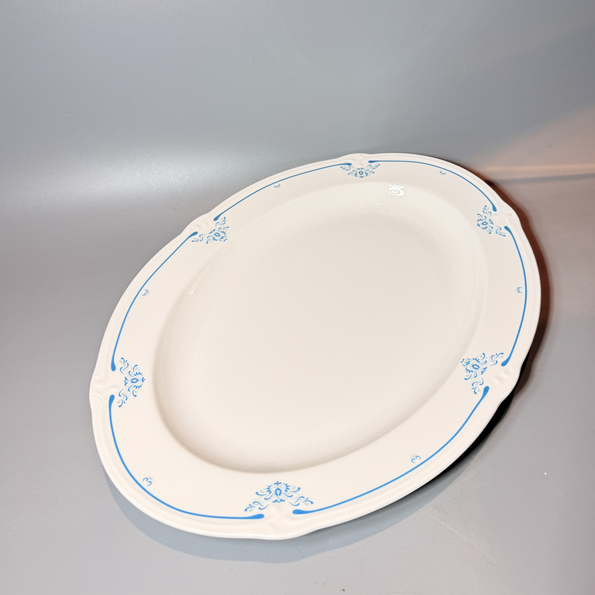 至上：高白瓷青花浮雕宫廷风鱼盘长方盘浮雕点心冷菜盘商用家用