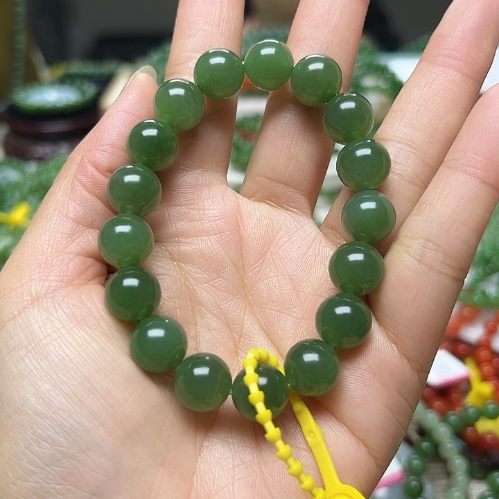 和田玉（碧玉）手链未镶嵌紫*