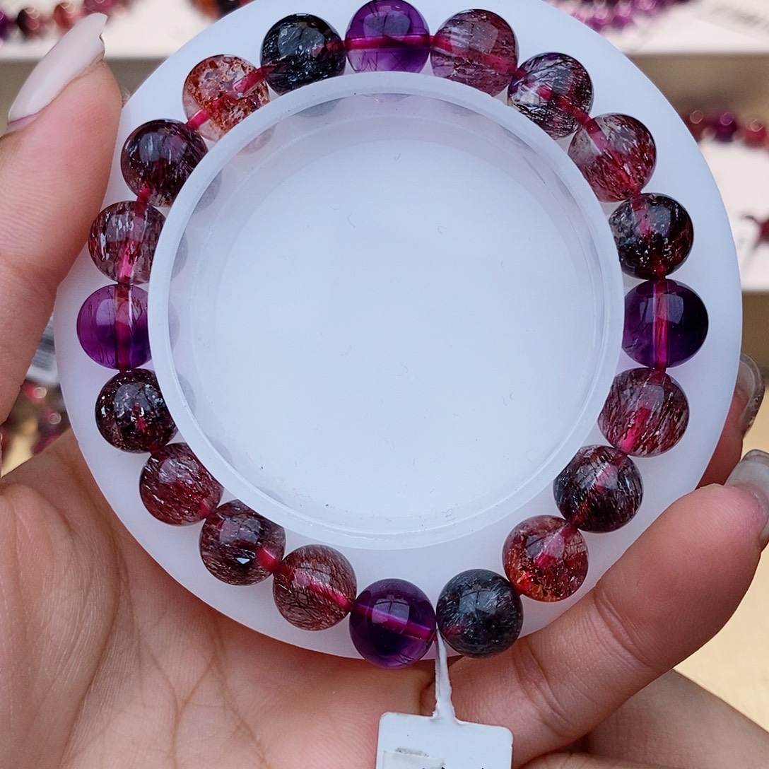 未镶嵌水晶手链黑加仑超七9+