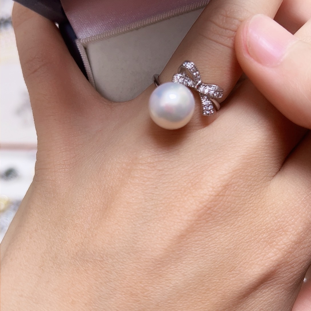 淡水珍珠戒指银S925镶嵌
