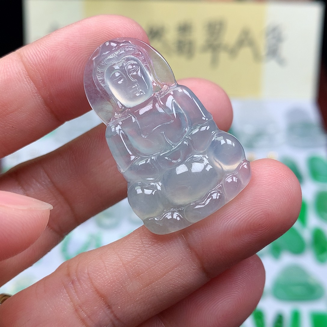 翡翠散珠缅甸天然A货翡翠冰种观音