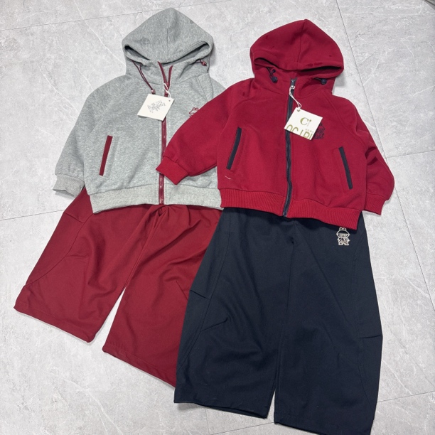 497哈哈家 超好 女童冬季新款洋气韩版百搭时髦加绒加厚保暖套装