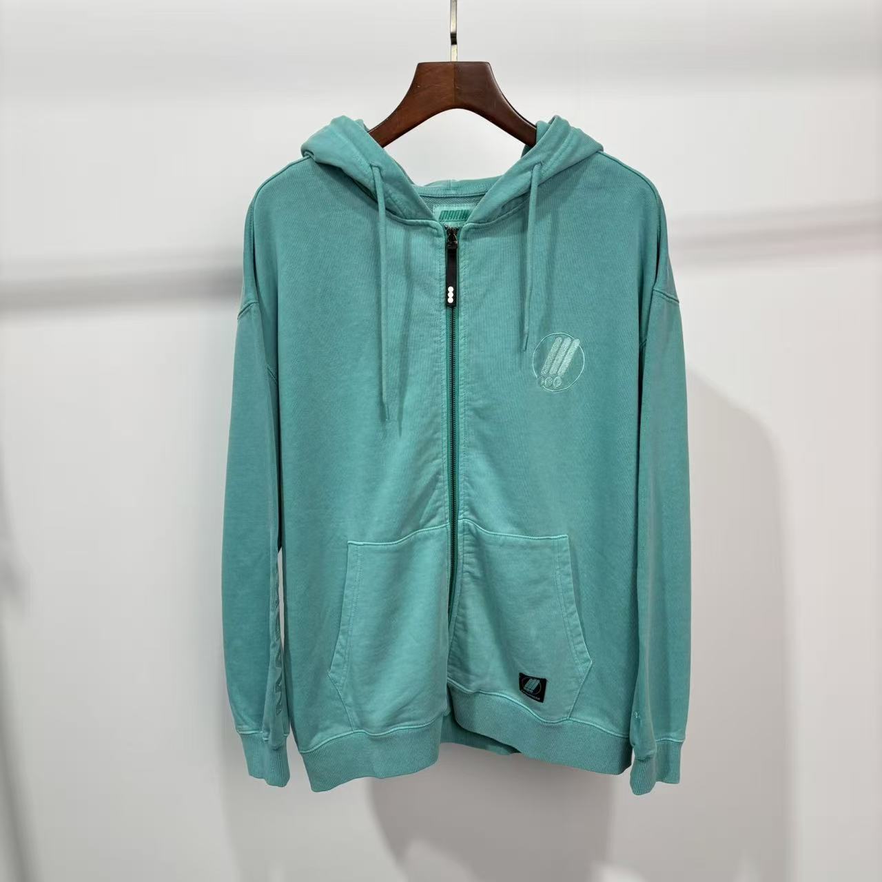 MM 韩系男款薄荷色厚款休闲拉链连帽长袖卫衣 MEIBA86630 86630
