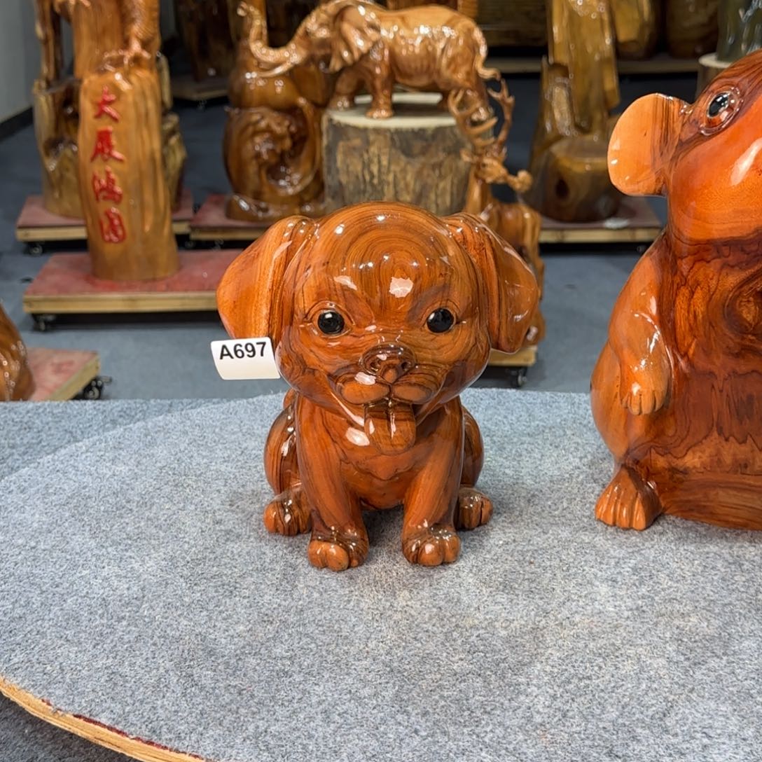 用***空木狗狗实木工艺品摆件24-23-22