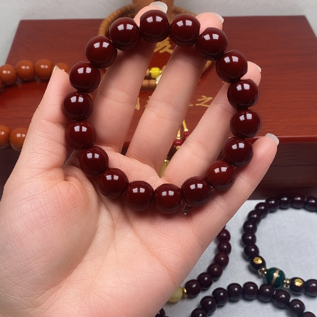 旧***光猴头核桃手串直切13.6