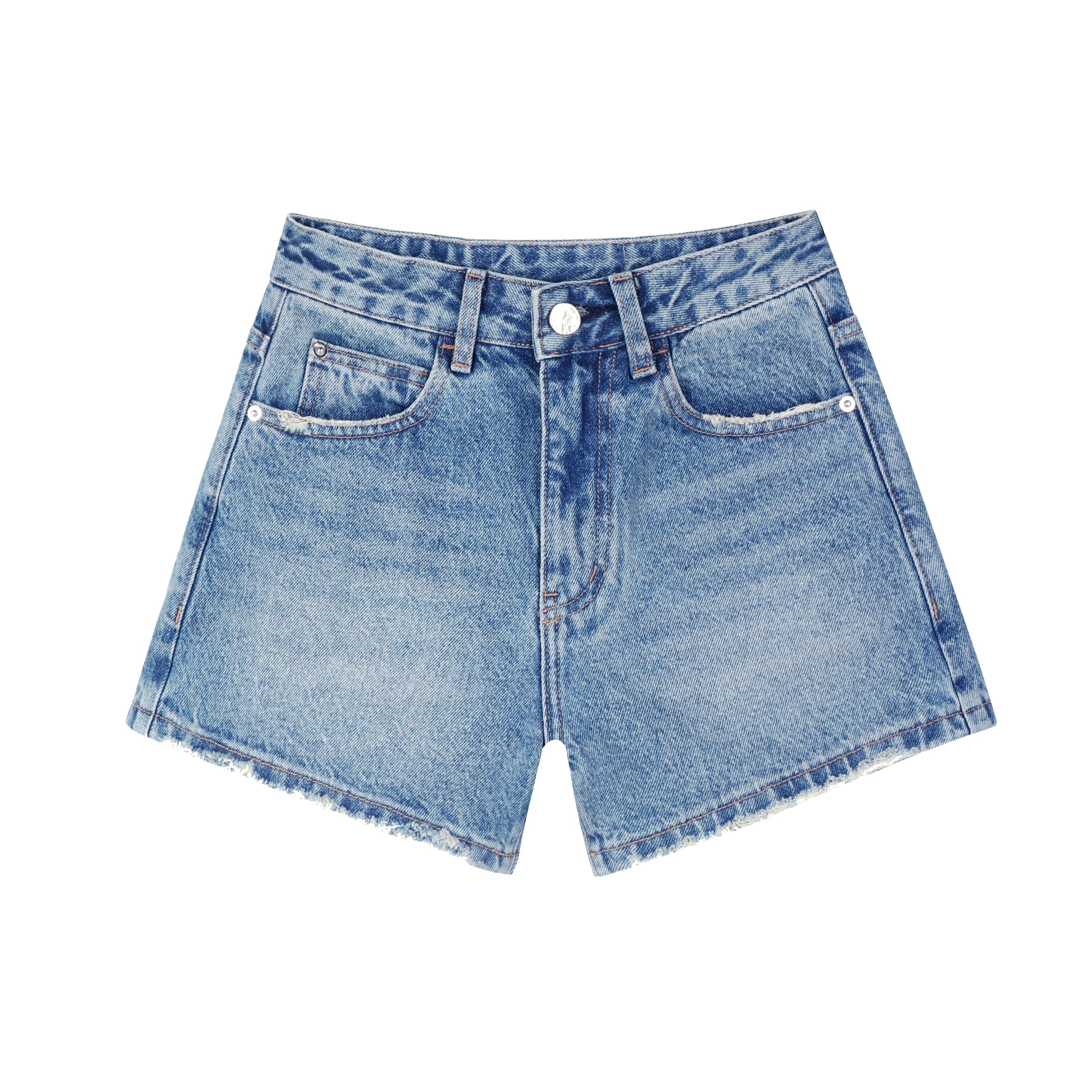 佳垚【樂】夏季显瘦无弹吊烂A字牛仔短裤#2172