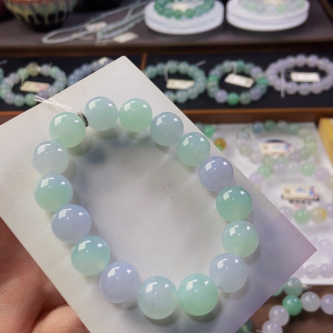 定制翡翠未镶嵌翡翠手串卡13