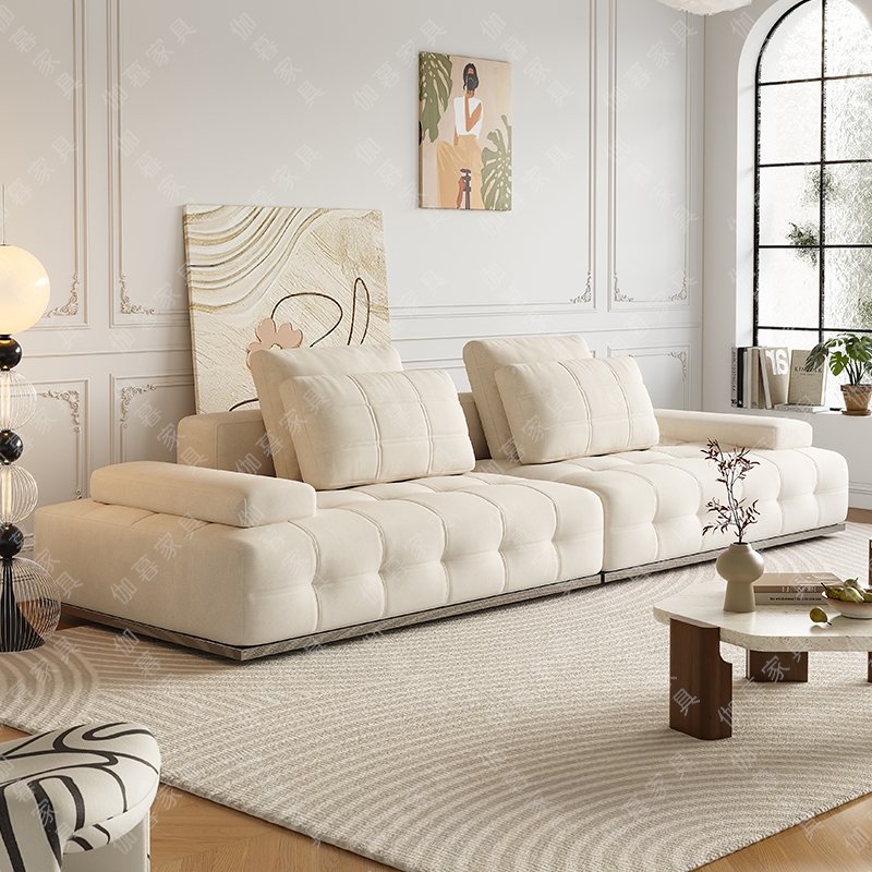现货48小时劳伦斯布艺沙发法式奶油风小户型客厅轻奢现代直排沙发