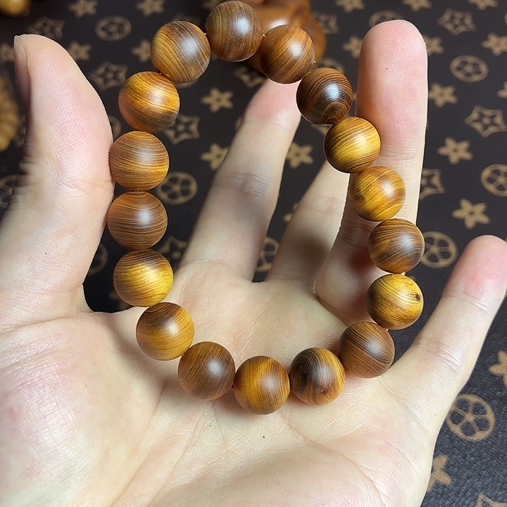 柏木（崖柏）手串/手链崖柏黑金龙胆12mm全品