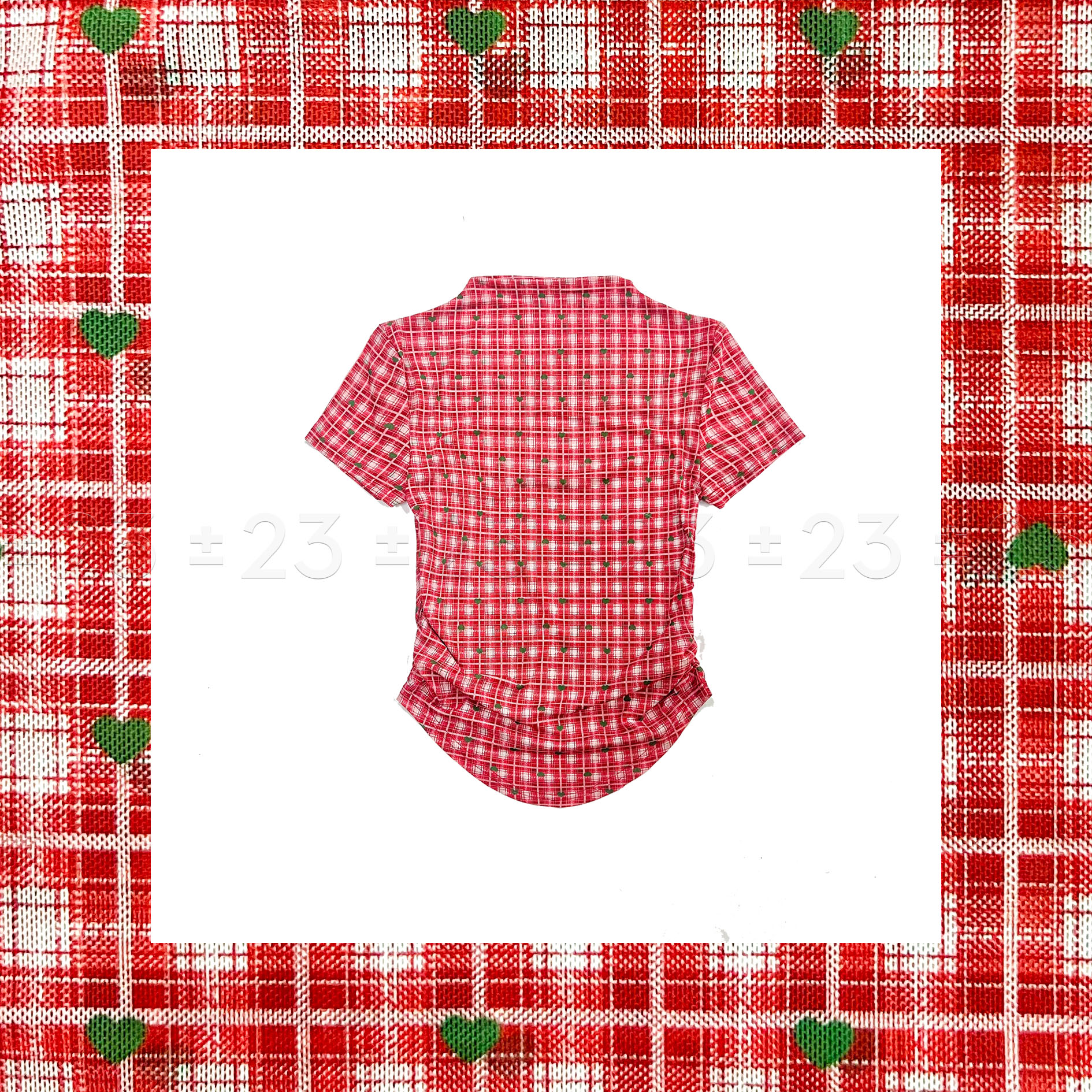 Kenny‘s ±23【红魔坊-618】SS25027夏季微立领时尚短袖短款网纱