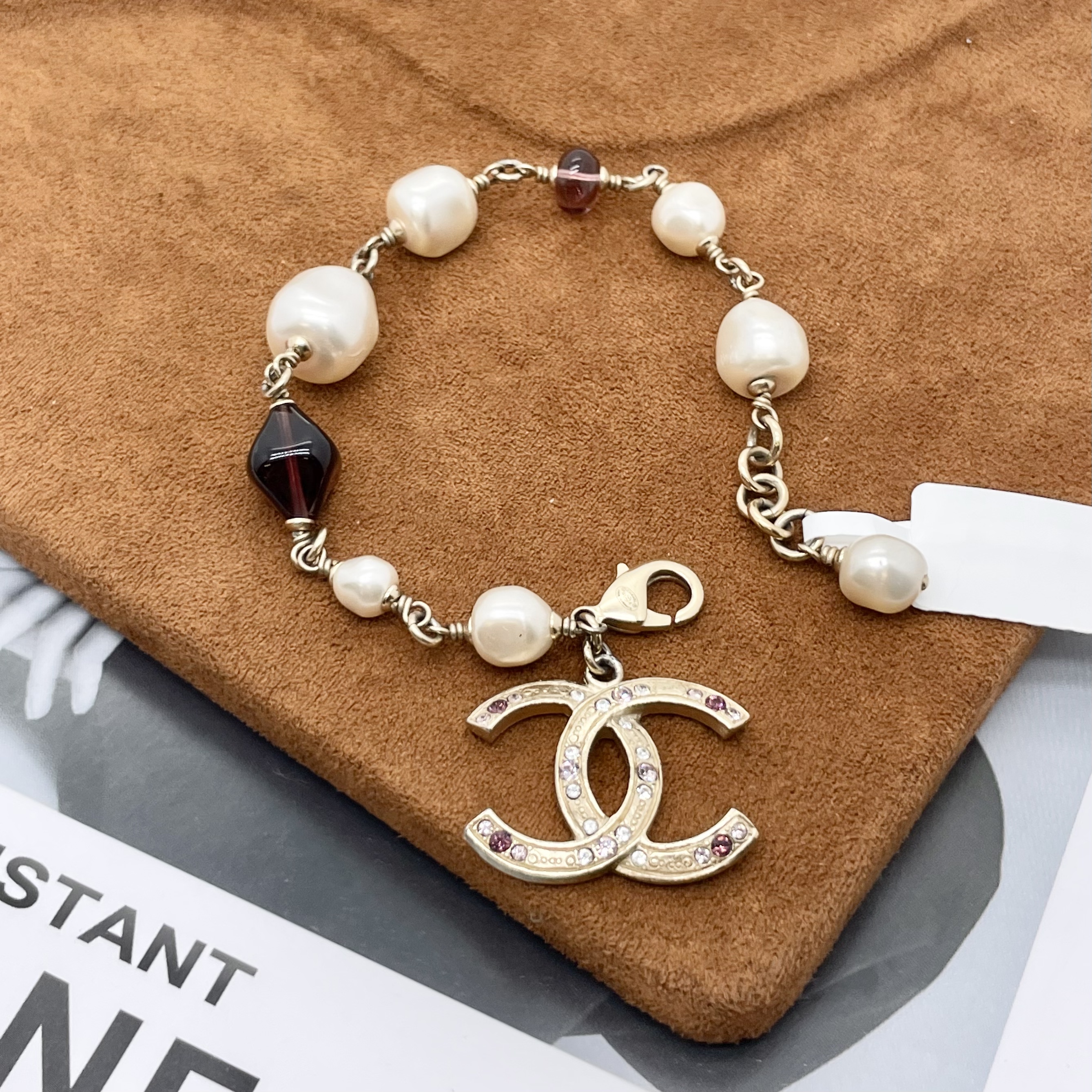 95新 Chanel/香奈儿 香奈儿密镶双c珠珠手链/x06741