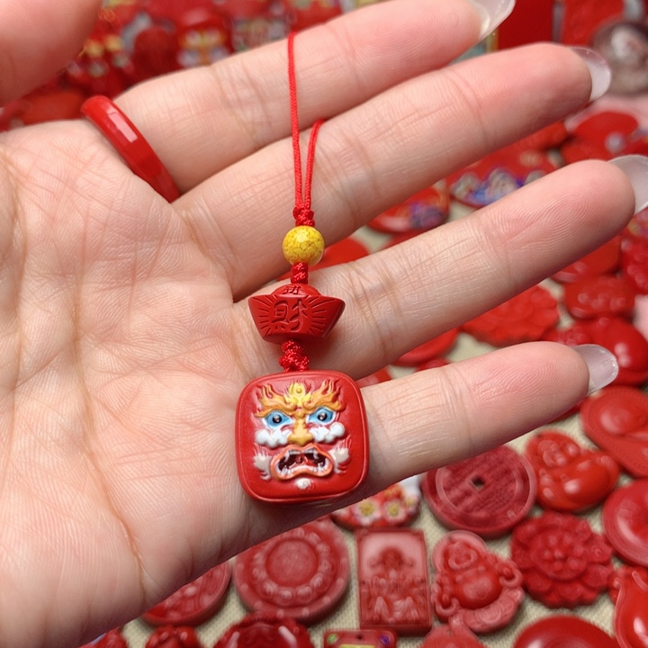 天然辰砂工艺品朱砂手机坠