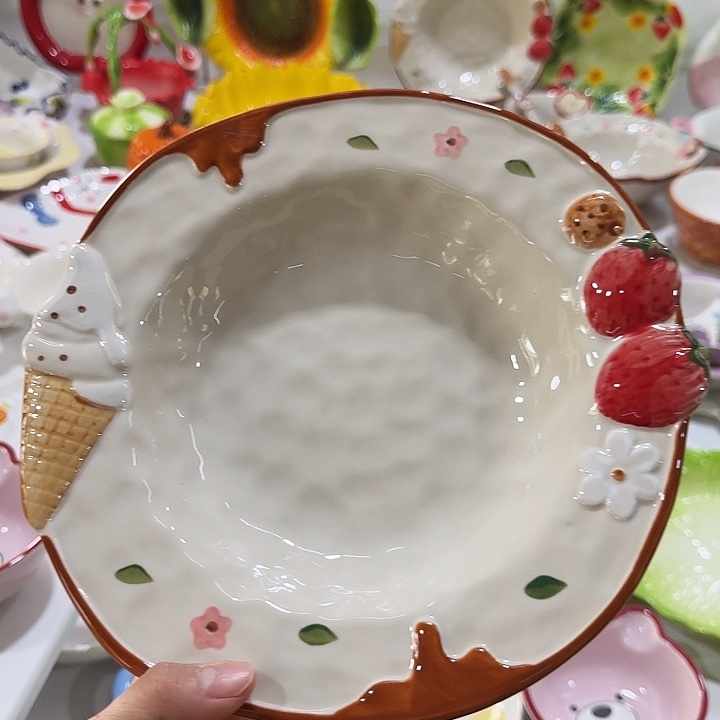 陶摆件高温陶瓷釉下彩正品9.5