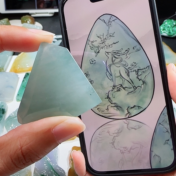 定制翡翠未镶嵌翡翠挂件