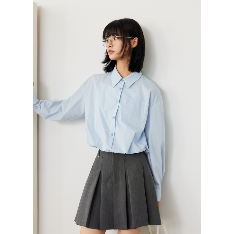 紫涵假两件蕾丝边吊带衬衫女2025年秋季新款拼接上衣Z5Z06AN162