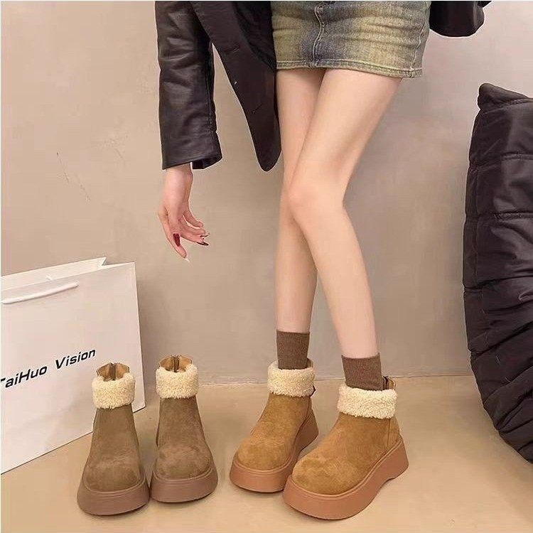 磨砂皮中等承托短筒时尚雪地靴韩版棉靴保暖百搭棉鞋百搭爆款