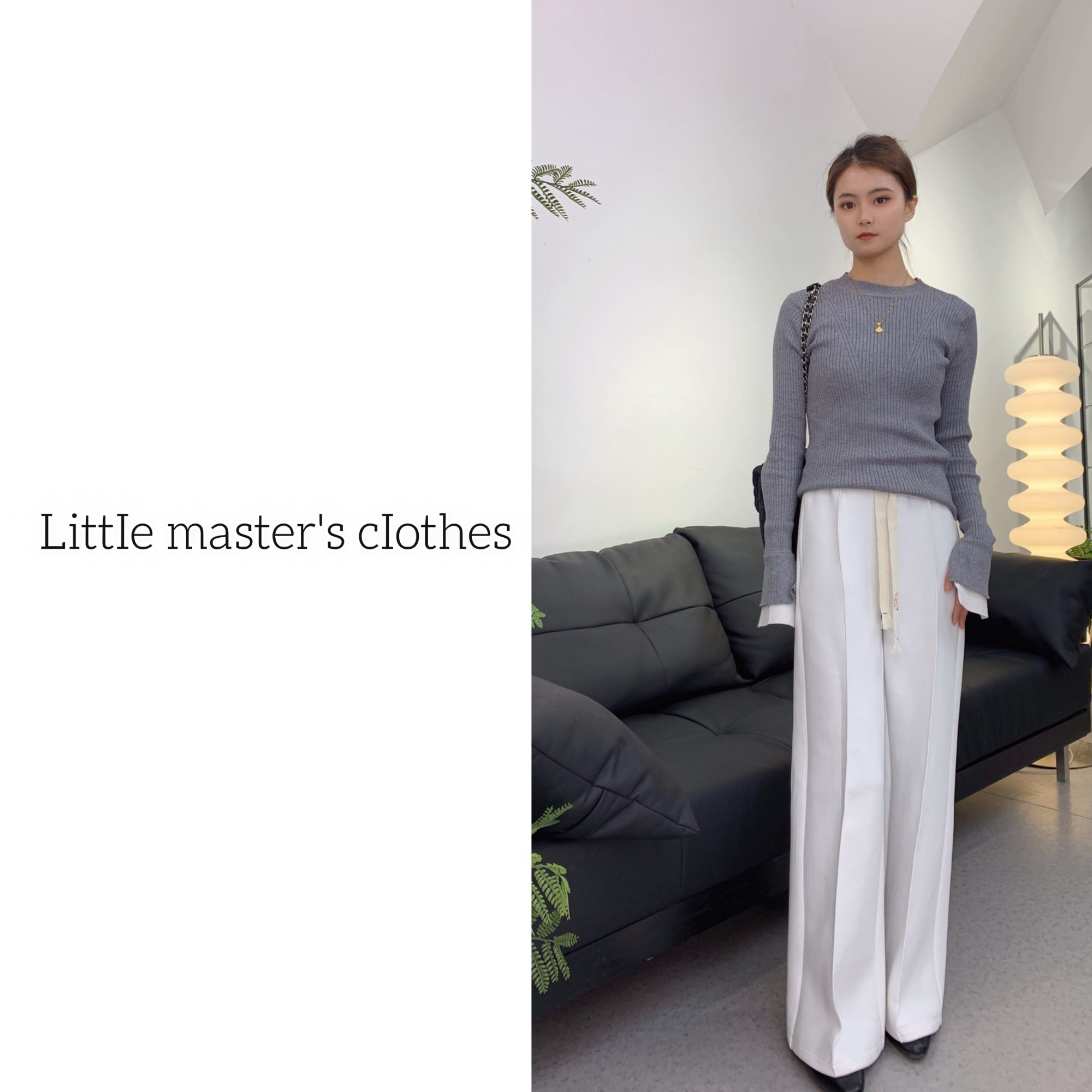 设计师时尚百搭休闲阔腿裤显瘦直筒裤A版显腿长阔腿裤