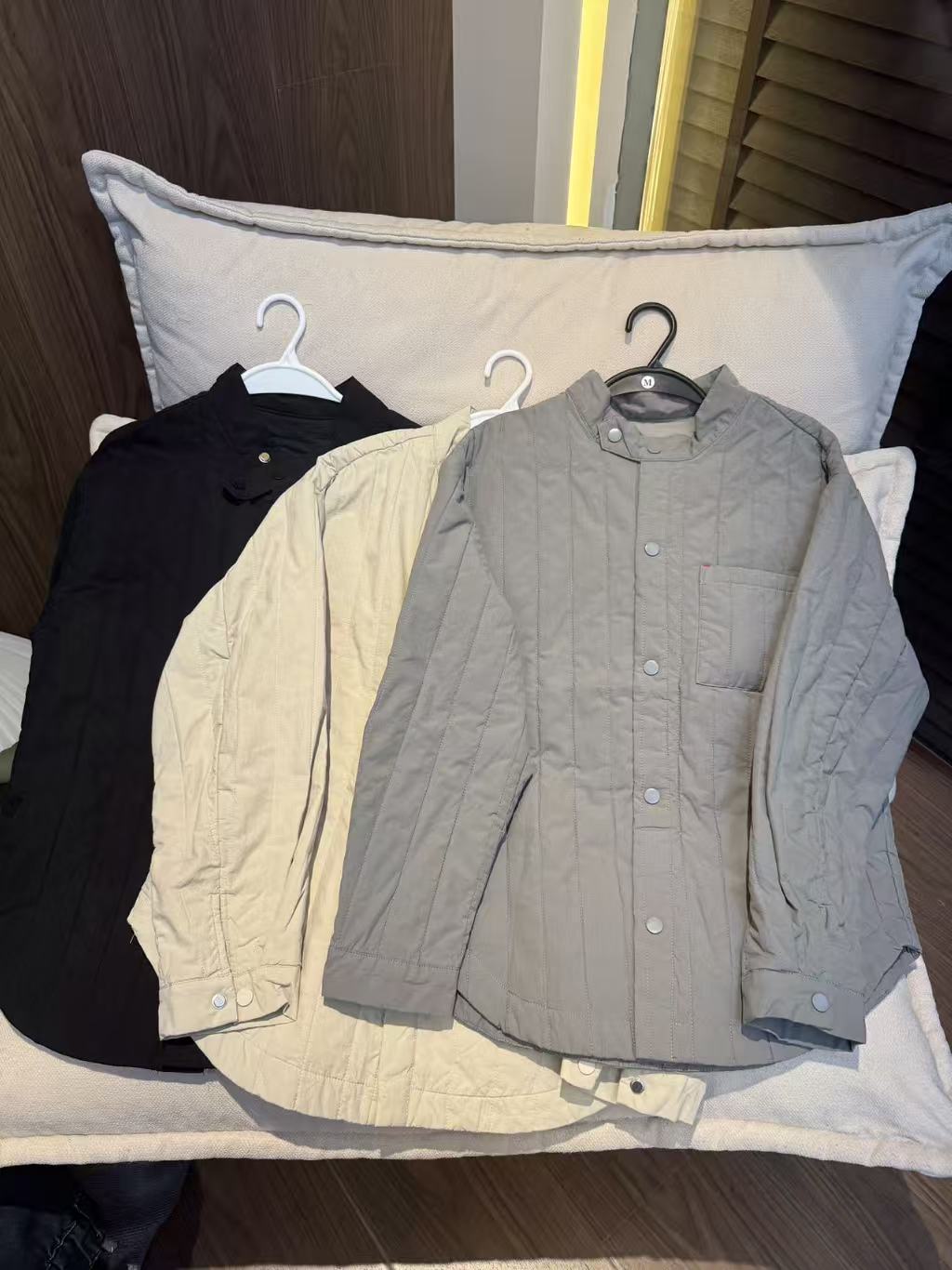 53339经典韩时尚休闲百搭款日系小众立领衬衫棉服