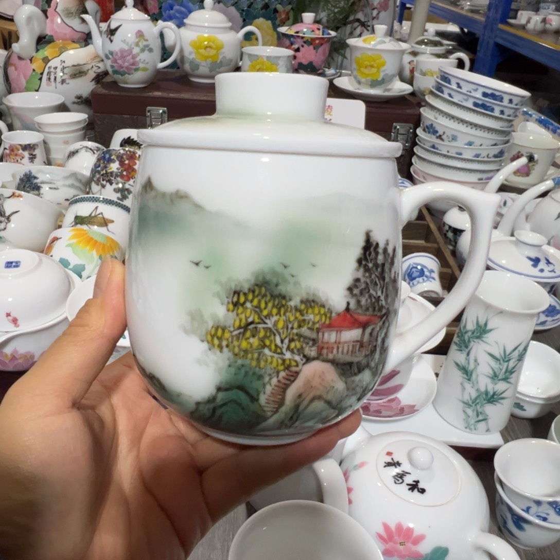 醴陵瓷直播供货基地炸福利作品带茶漏