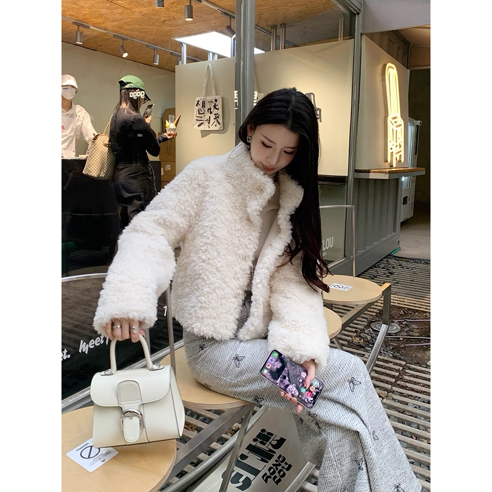 0293 高级感轻奢毛毛外套女冬季名媛宽松韩版大仓库