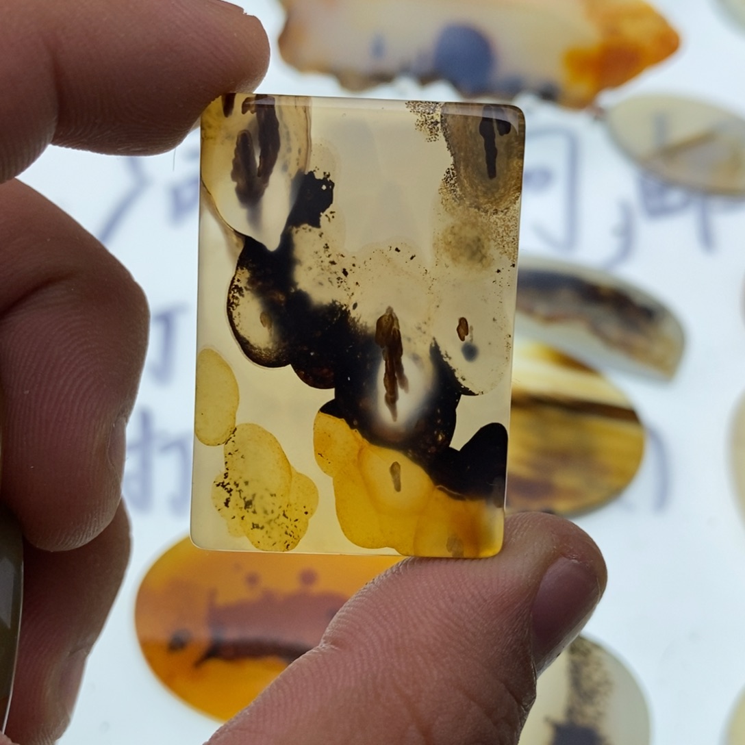 玛瑙/玉髓牌子足银镀金镶嵌