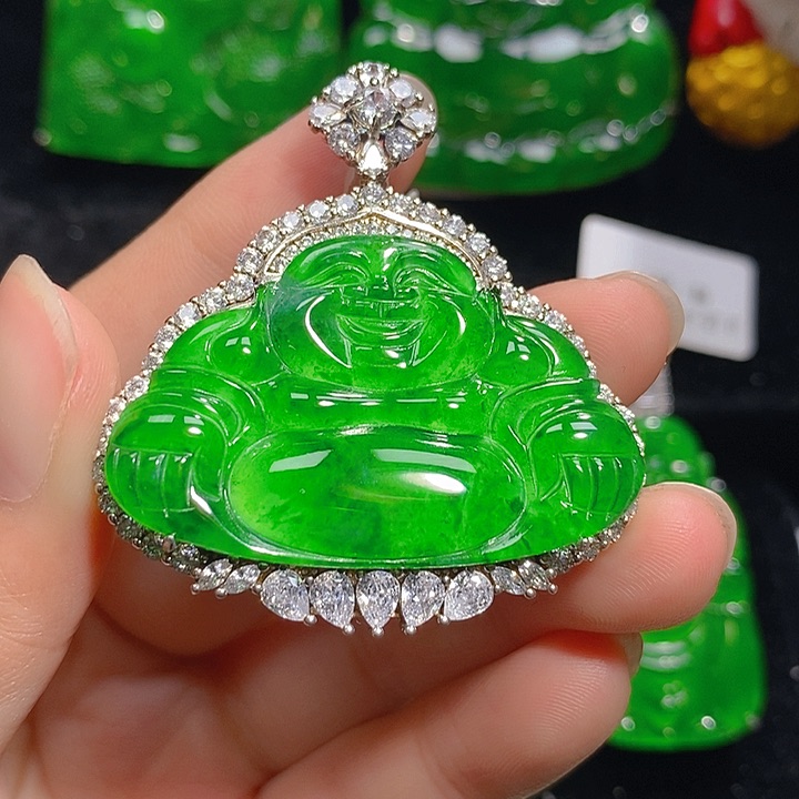 翡翠银S925镶嵌颈饰吊坠