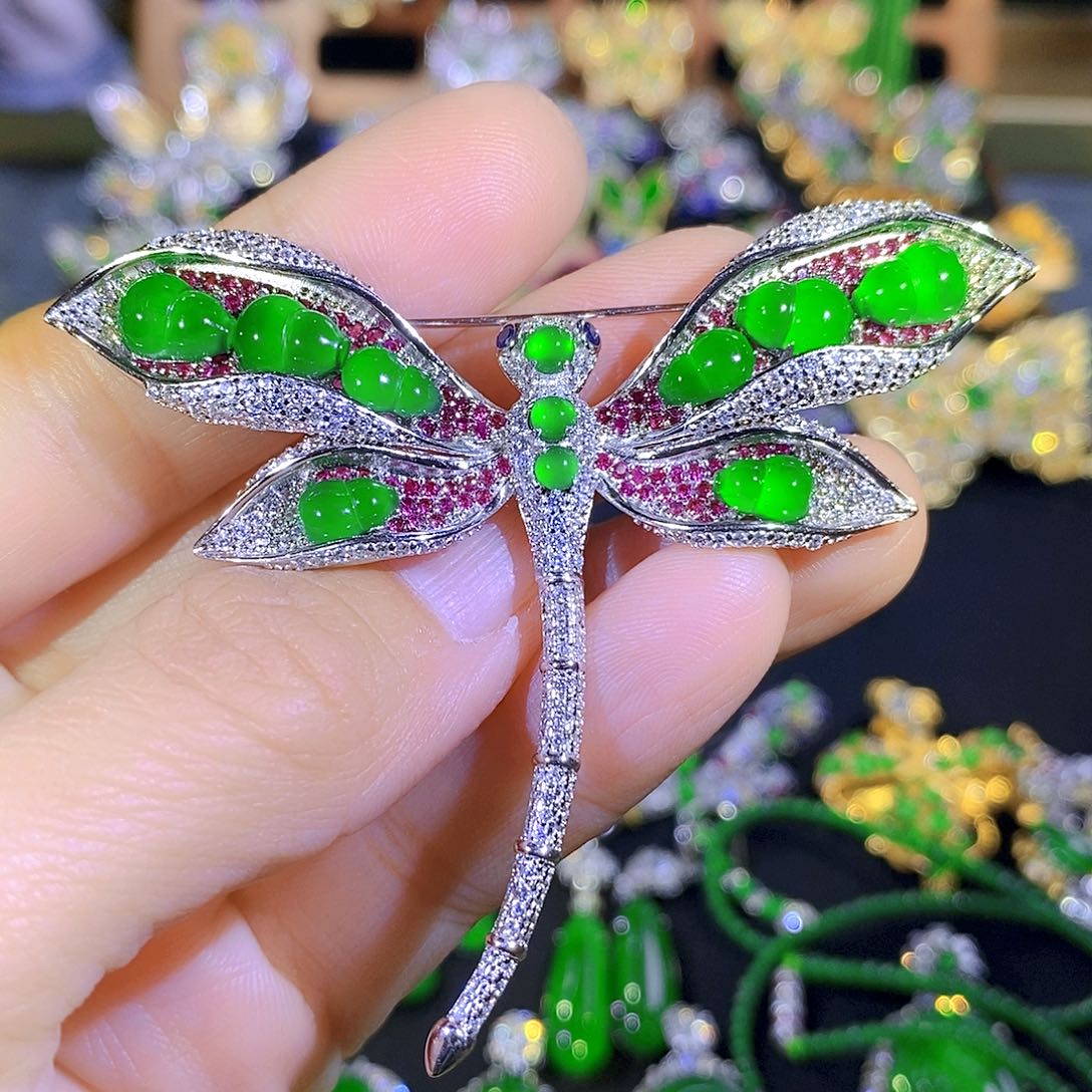 吊坠(不含链)银S925镶嵌翡翠