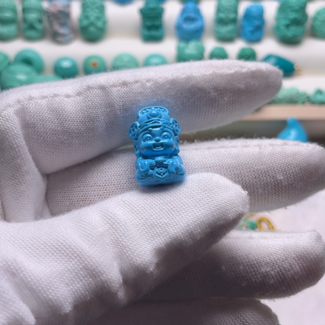 12.5*19戴官帽财神蓝色