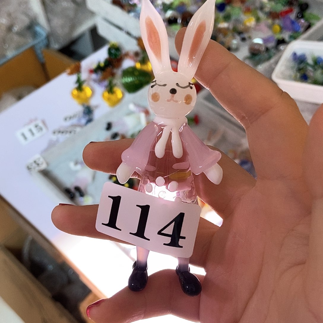 琉璃手工艺品台****鱼兔子