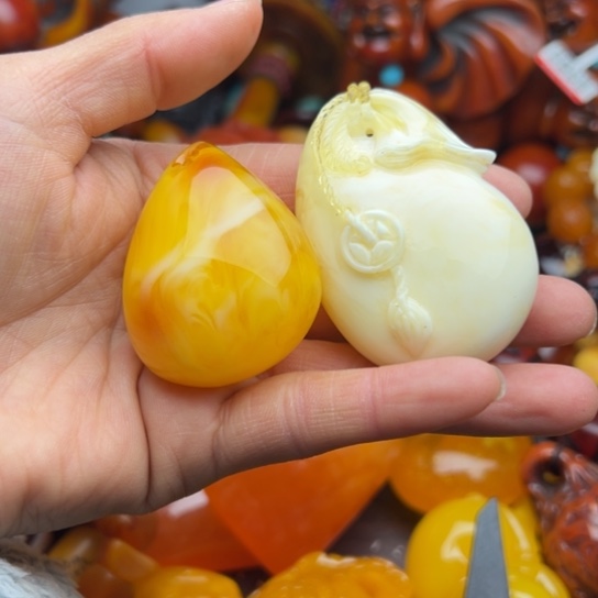 琥珀（花珀）手串未镶嵌蜜蜡