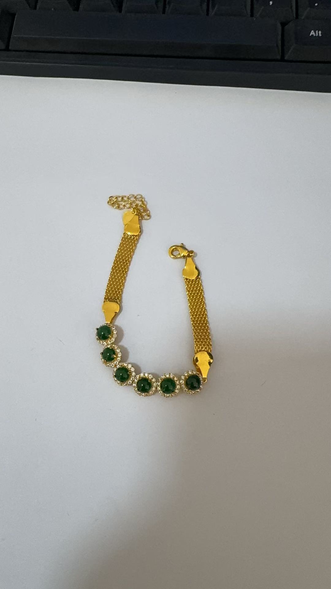 F5天然翡翠蛋面手链