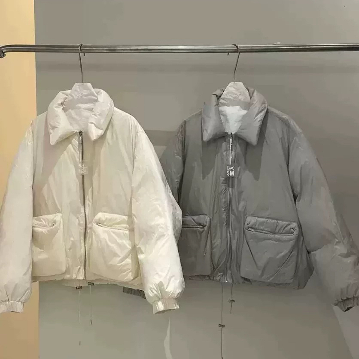 保暖翻领双面穿羽绒服