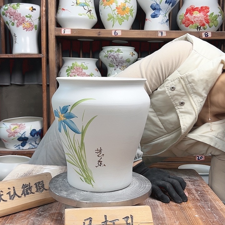 摆件小脚玉兰新款陶瓷