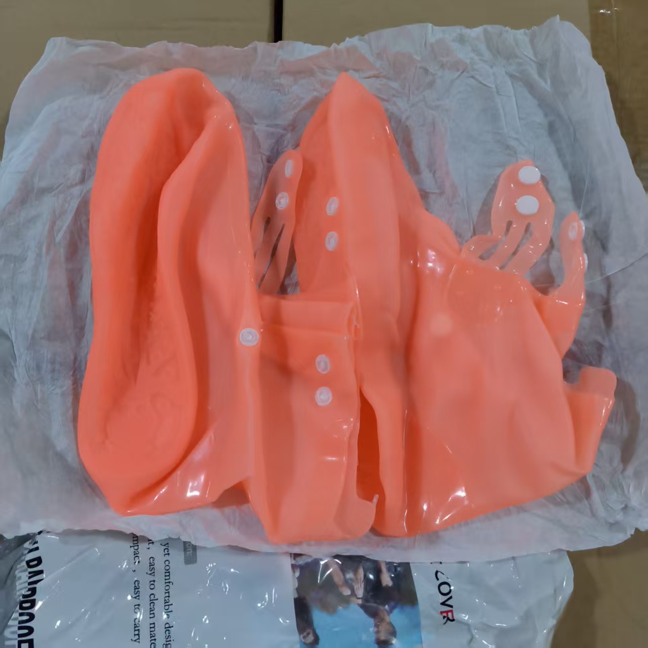 橙色硅胶防水鞋套 （外贸订单）