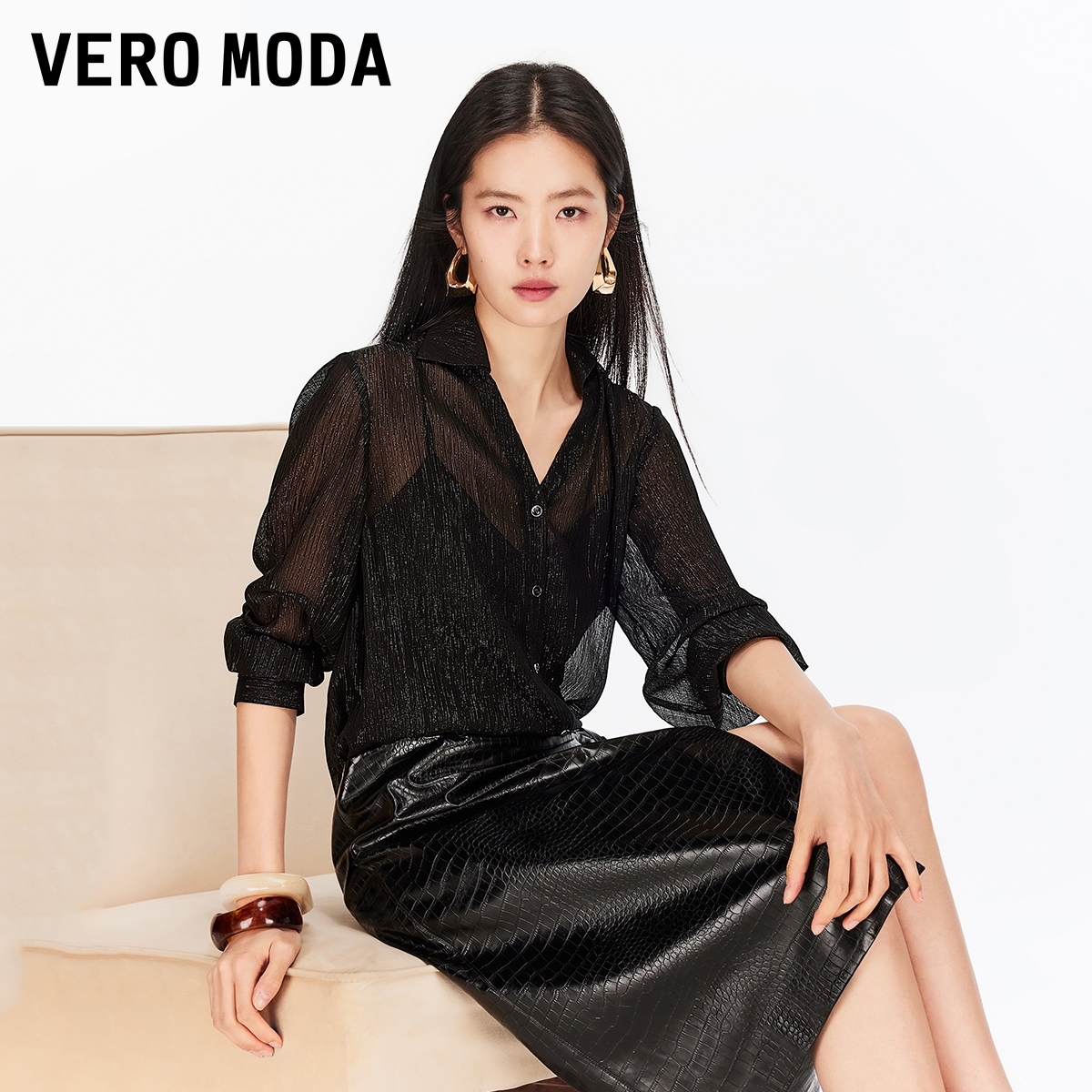 Vero Moda衬衫2026春季新款清透面料内里吊带时髦精致326105029