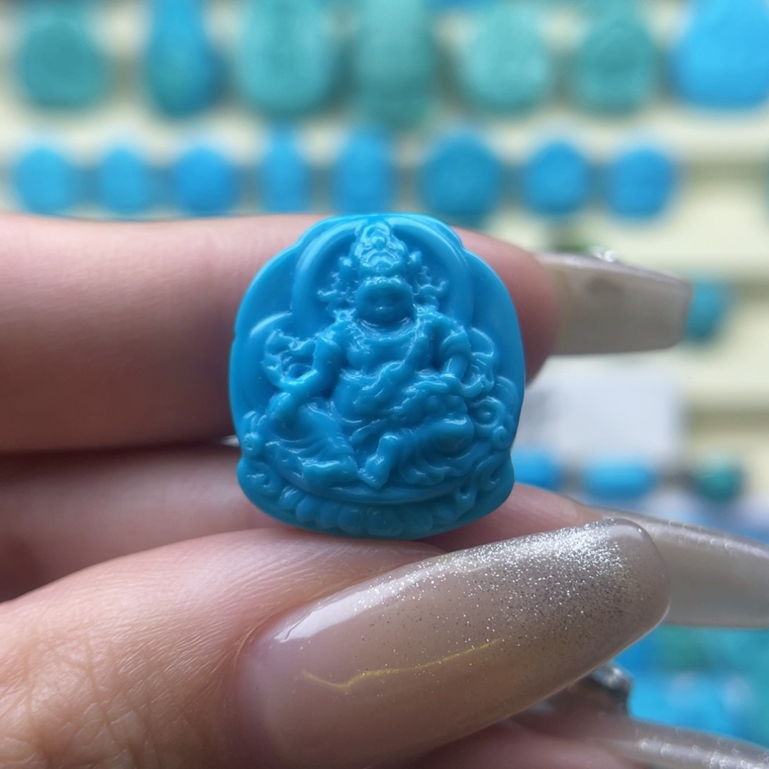 绿松石黄财神未镶嵌