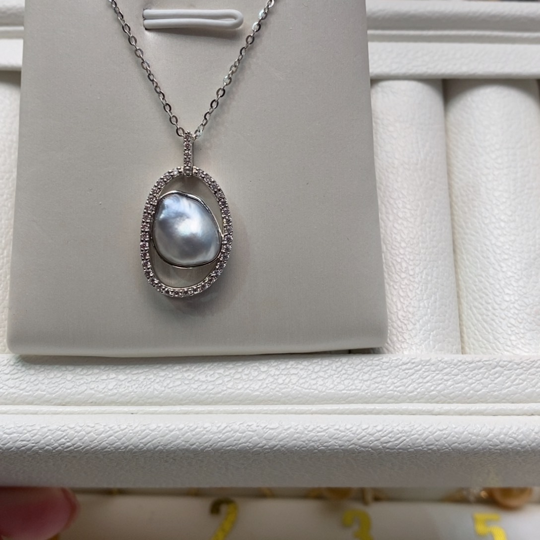 海水珍珠颈饰银S925镶嵌