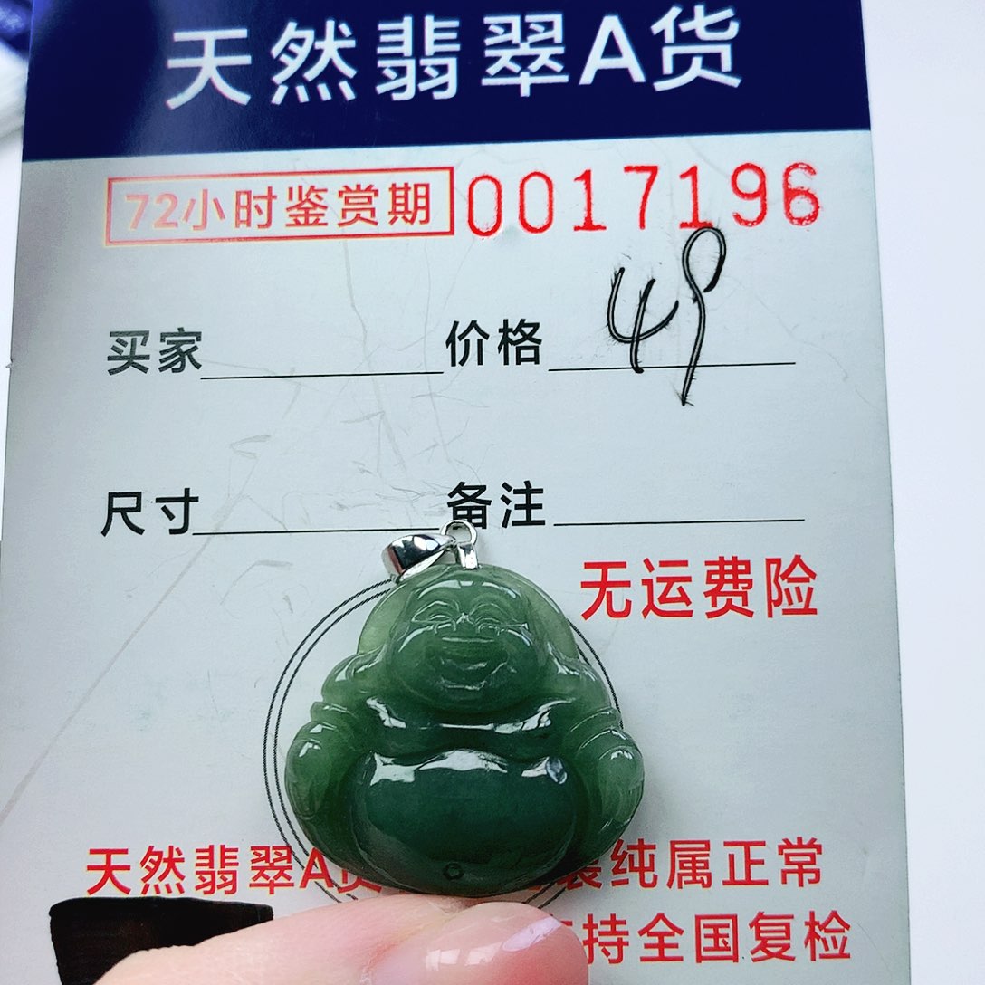 翡翠颈饰银S925镶嵌吊