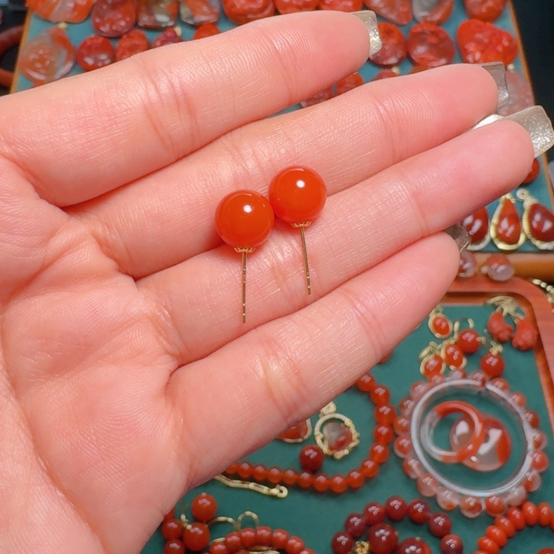 南红玛瑙南红 18K金镶嵌