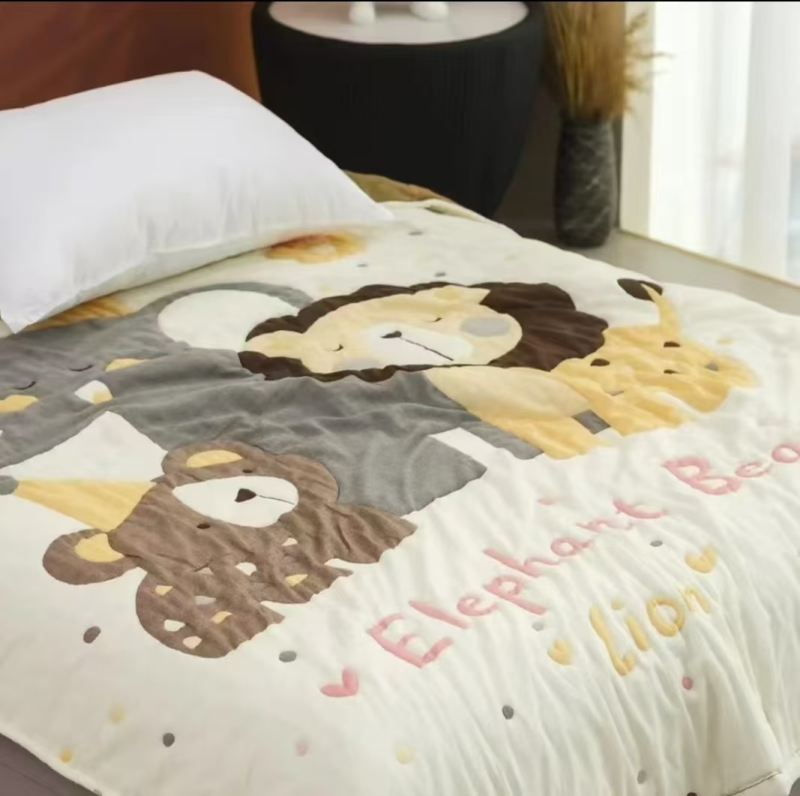 动物欢乐汇 1.5*2.0泡芙被柔软亲肤舒适透气可爱