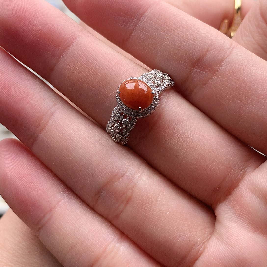 翡翠戒指银S925镶嵌0003