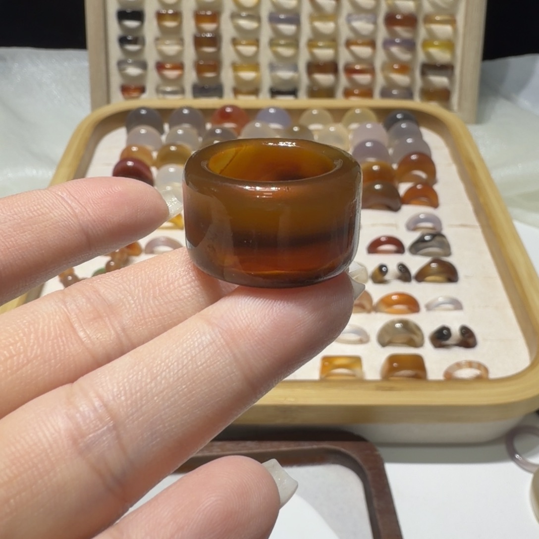 玛瑙/玉髓未镶嵌戒指港15/不退换