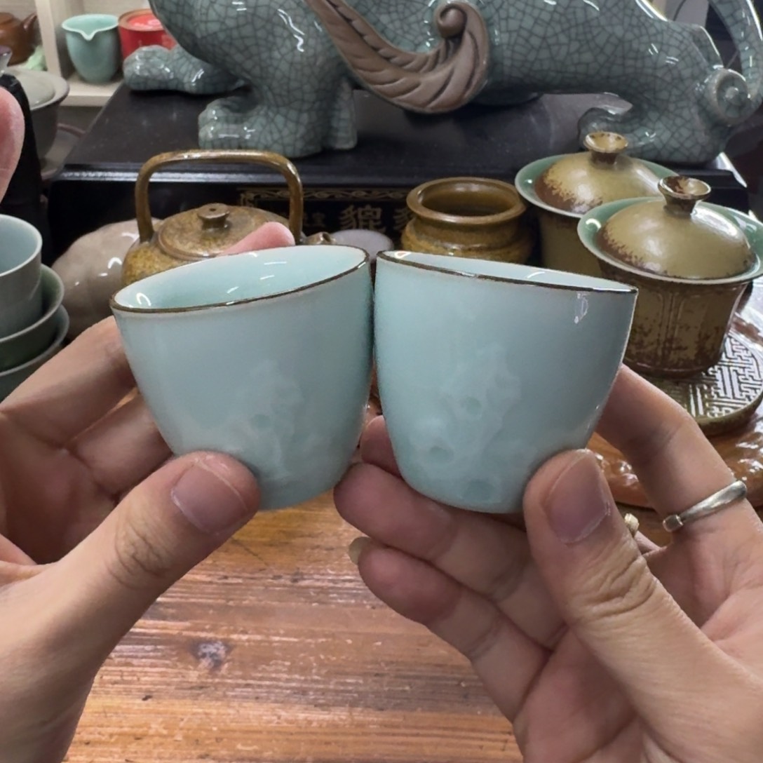 龙泉青瓷茶具微瑕6605
