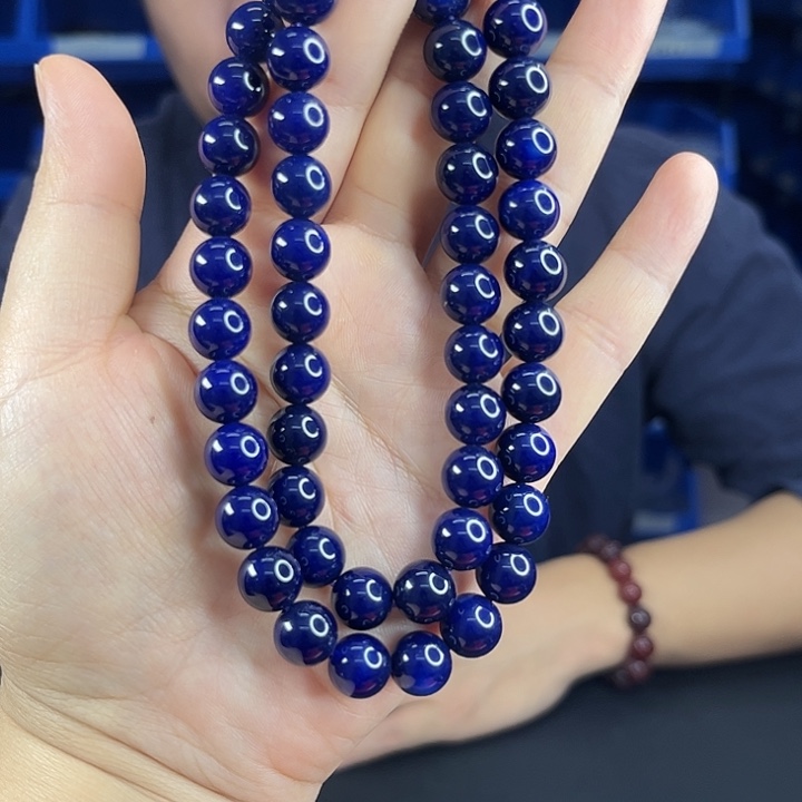 玛瑙未镶嵌颈饰T29紫龙丹蓝肽项链