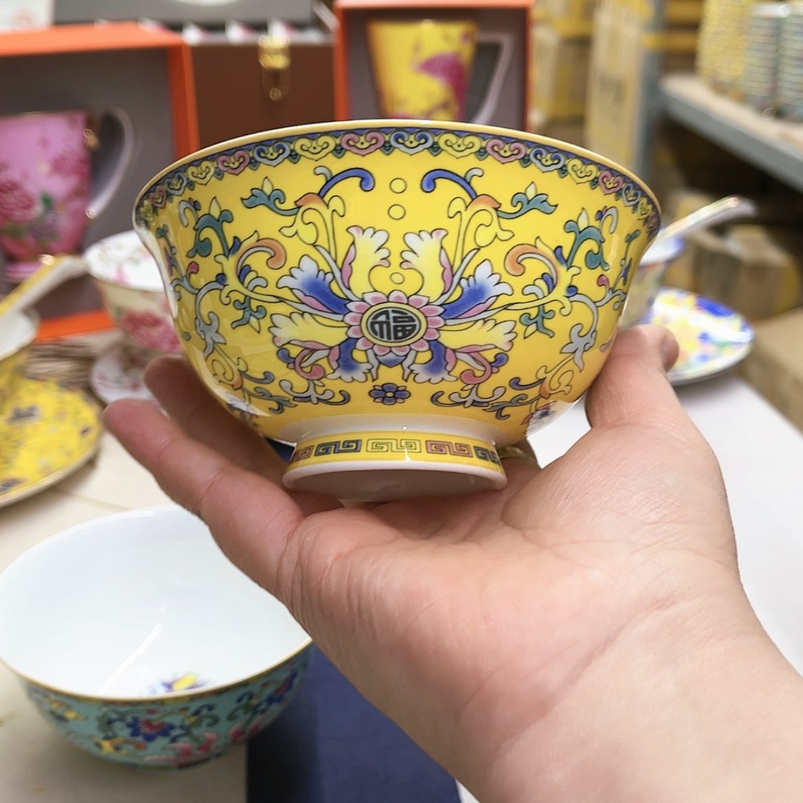 【闪购商品】骨瓷4.5英寸1黄。。。。。。