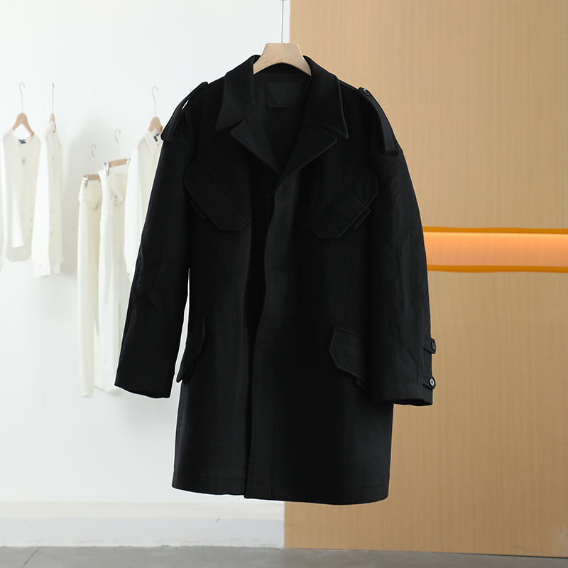 【半价q仓-唐长老自营】货号13497男装冬新款中长款呢大衣J