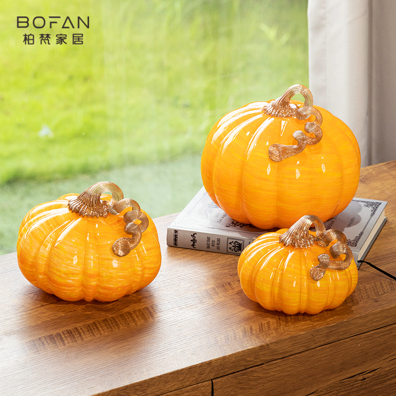 bofan/柏梵创意手工南瓜装饰品现代简约时尚样板间台面居家摆件