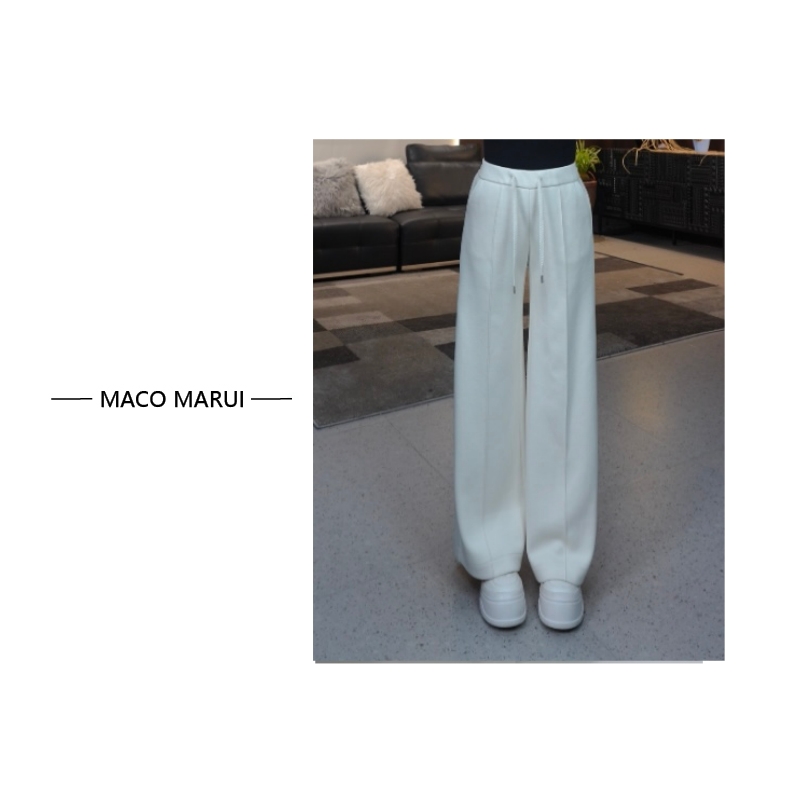 MACOMARUI【冬之恋】冬季保暖加厚醋酸羊毛不臃肿高腰直筒裤